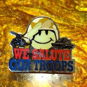 We salute our troops pin back
